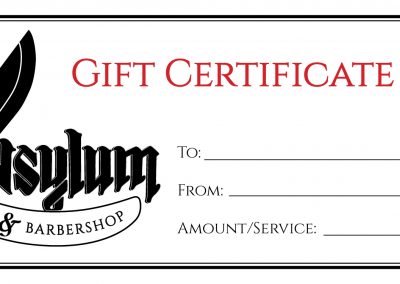 Asylum Tattoo & Barbershop - Gift Certificates