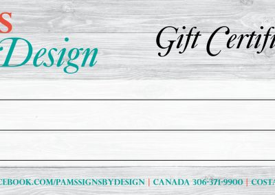 Signs By Designs - Gift Certificates