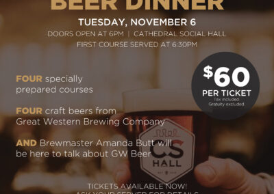 Cathedral Social Hall Beer Dinner Poster